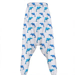 Watercolor Dolphin Pattern Print Hammer Pants