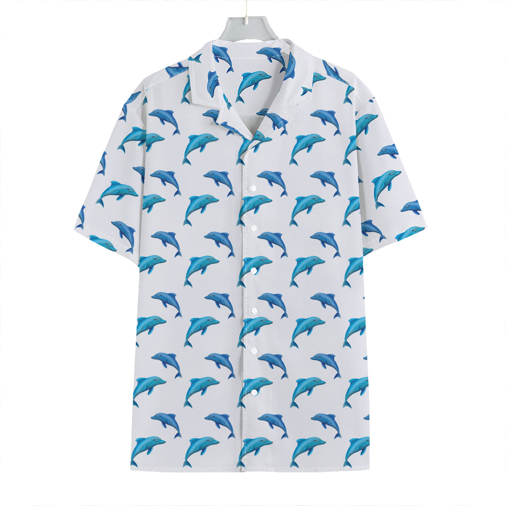 Watercolor Dolphin Pattern Print Hawaiian Shirt