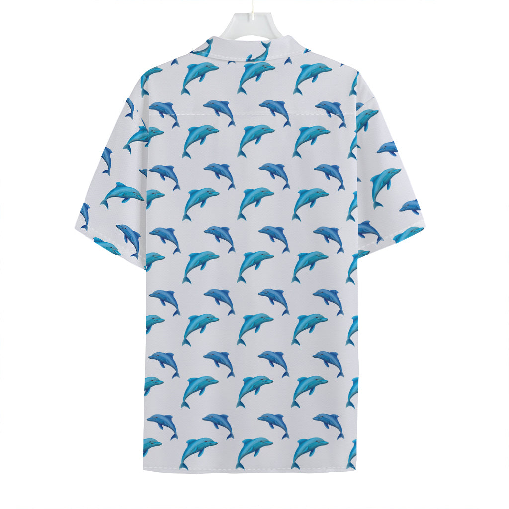 Watercolor Dolphin Pattern Print Hawaiian Shirt