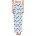 Watercolor Dolphin Pattern Print High Slit Maxi Skirt