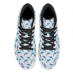 Watercolor Dolphin Pattern Print High Top Leather Sneakers
