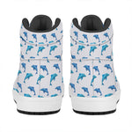 Watercolor Dolphin Pattern Print High Top Leather Sneakers
