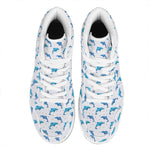 Watercolor Dolphin Pattern Print High Top Leather Sneakers