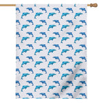 Watercolor Dolphin Pattern Print House Flag