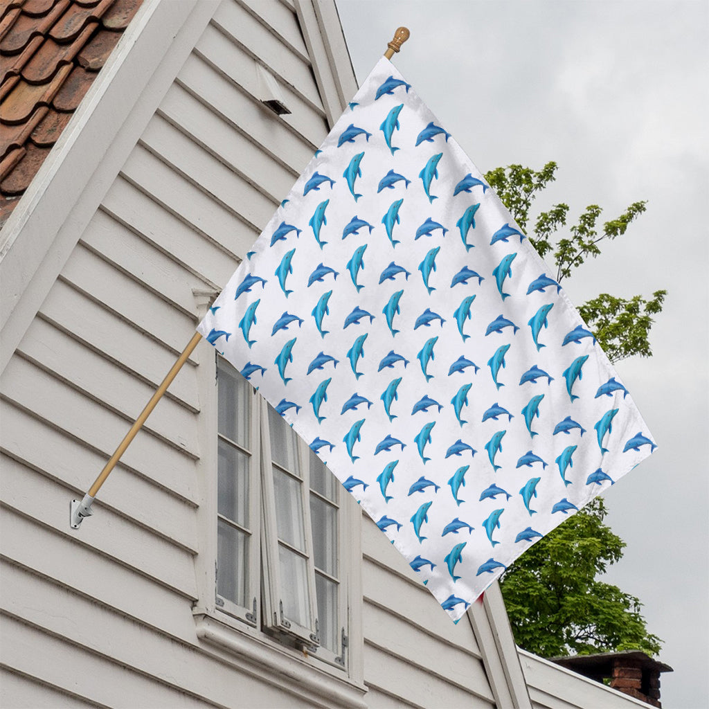 Watercolor Dolphin Pattern Print House Flag