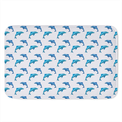 Watercolor Dolphin Pattern Print Indoor Door Mat