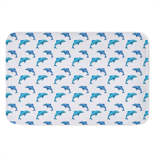 Watercolor Dolphin Pattern Print Indoor Door Mat