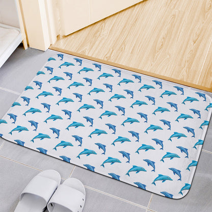 Watercolor Dolphin Pattern Print Indoor Door Mat