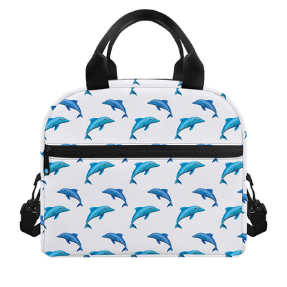 Watercolor Dolphin Pattern Print Insulated Lunch Bag