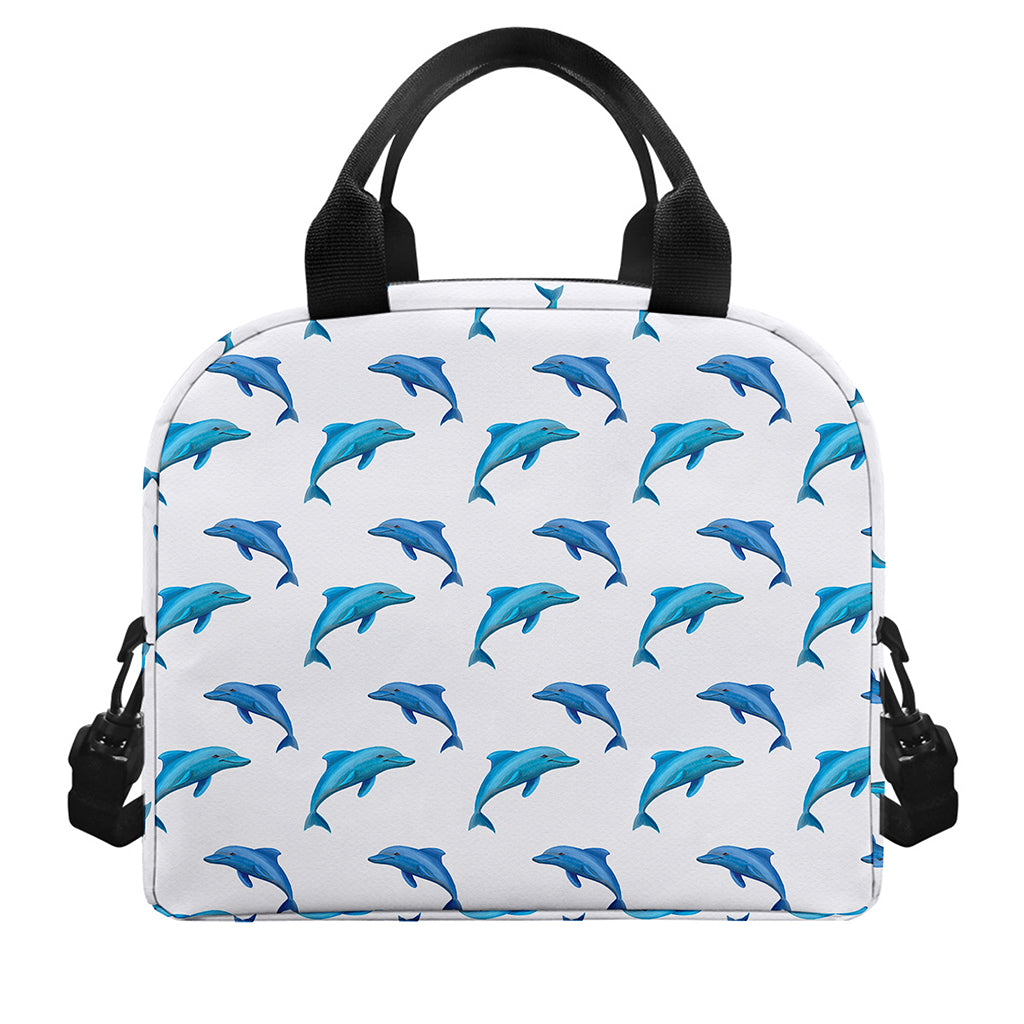 Watercolor Dolphin Pattern Print Insulated Lunch Bag