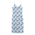 Watercolor Dolphin Pattern Print Jersey Midi Cami Dress