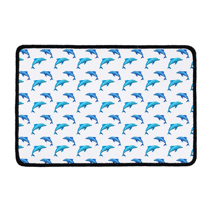Watercolor Dolphin Pattern Print Kitchen Mat