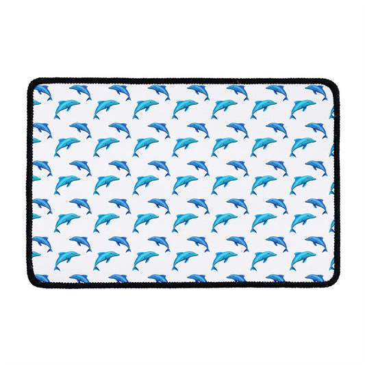 Watercolor Dolphin Pattern Print Kitchen Mat
