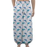Watercolor Dolphin Pattern Print Lantern Pants