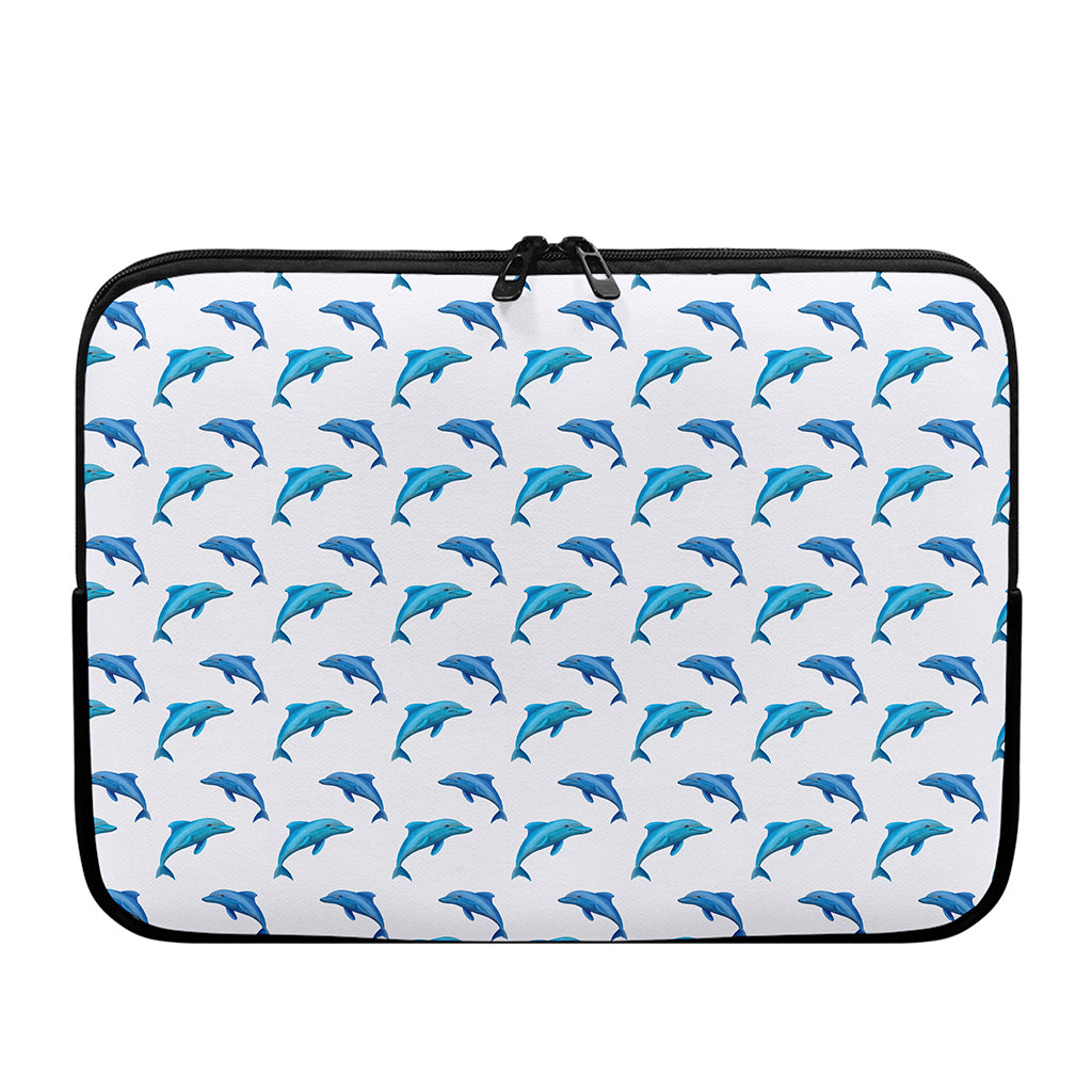 Watercolor Dolphin Pattern Print Laptop Sleeve