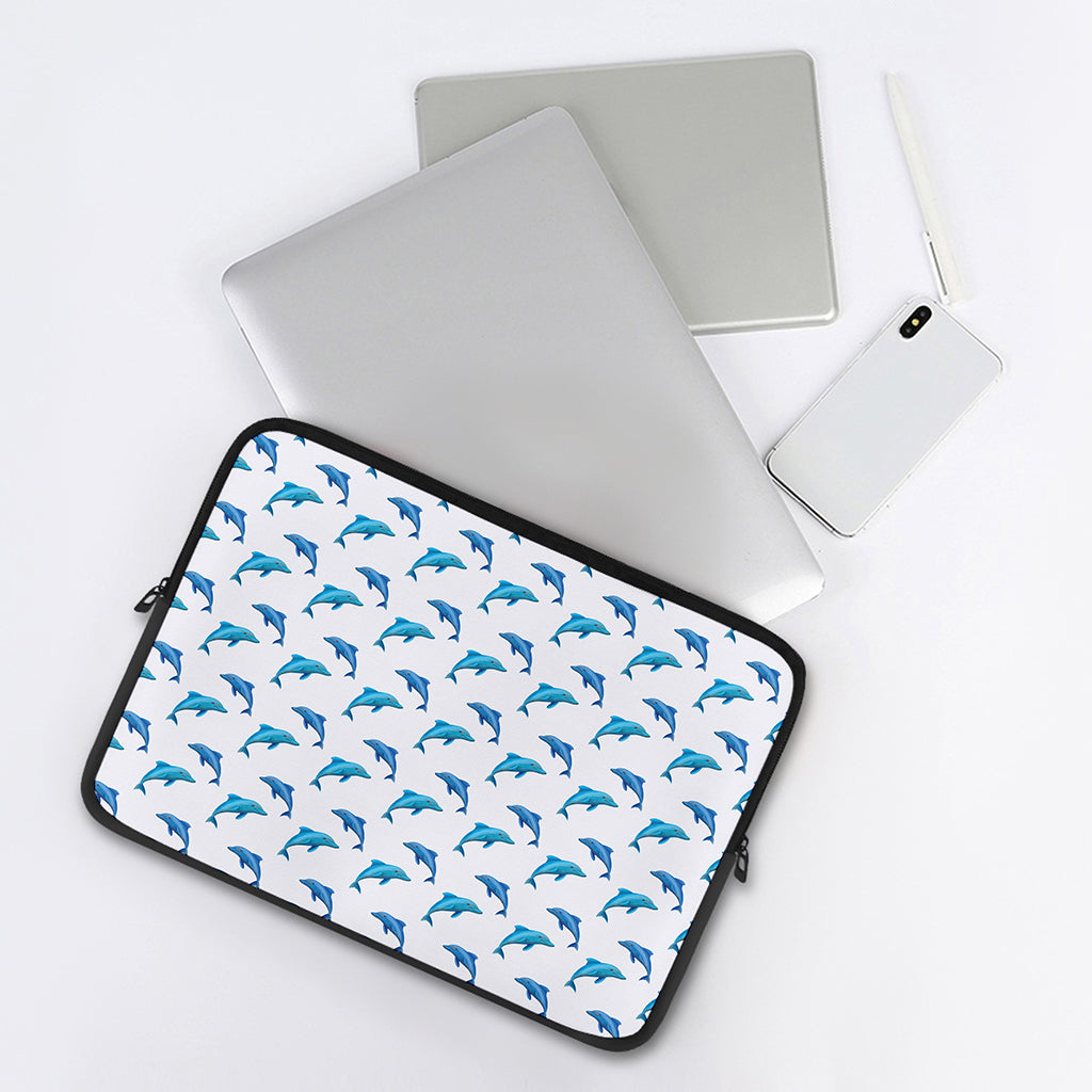 Watercolor Dolphin Pattern Print Laptop Sleeve