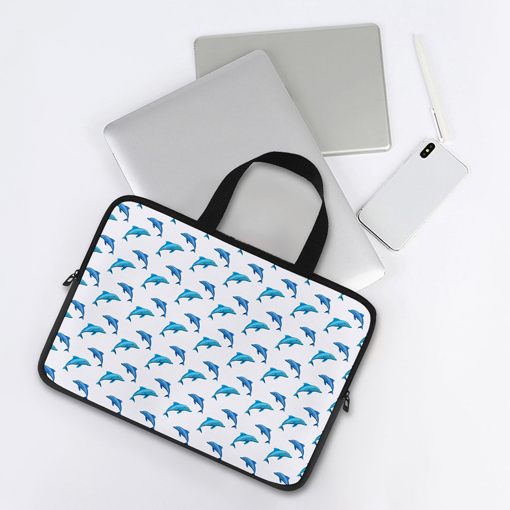 Watercolor Dolphin Pattern Print Laptop Sleeve With Handle