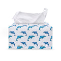 Watercolor Dolphin Pattern Print Leather Tissue Box Cover