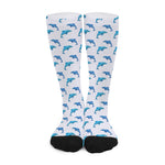Watercolor Dolphin Pattern Print Long Socks