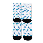 Watercolor Dolphin Pattern Print Long Socks