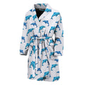 Watercolor Dolphin Pattern Print Men's Bathrobe