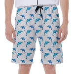 Watercolor Dolphin Pattern Print Men's Beach Shorts