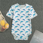 Watercolor Dolphin Pattern Print Men's Bodysuit
