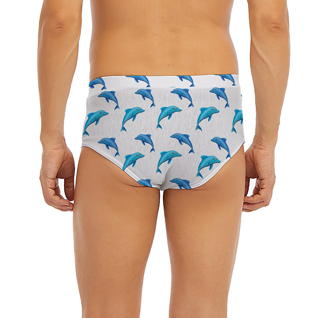Watercolor Dolphin Pattern Print Men's Briefs