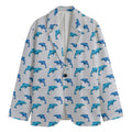 Watercolor Dolphin Pattern Print Men's Cotton Blazer