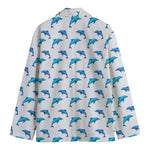 Watercolor Dolphin Pattern Print Men's Cotton Blazer