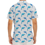 Watercolor Dolphin Pattern Print Men's Deep V-Neck Shirt