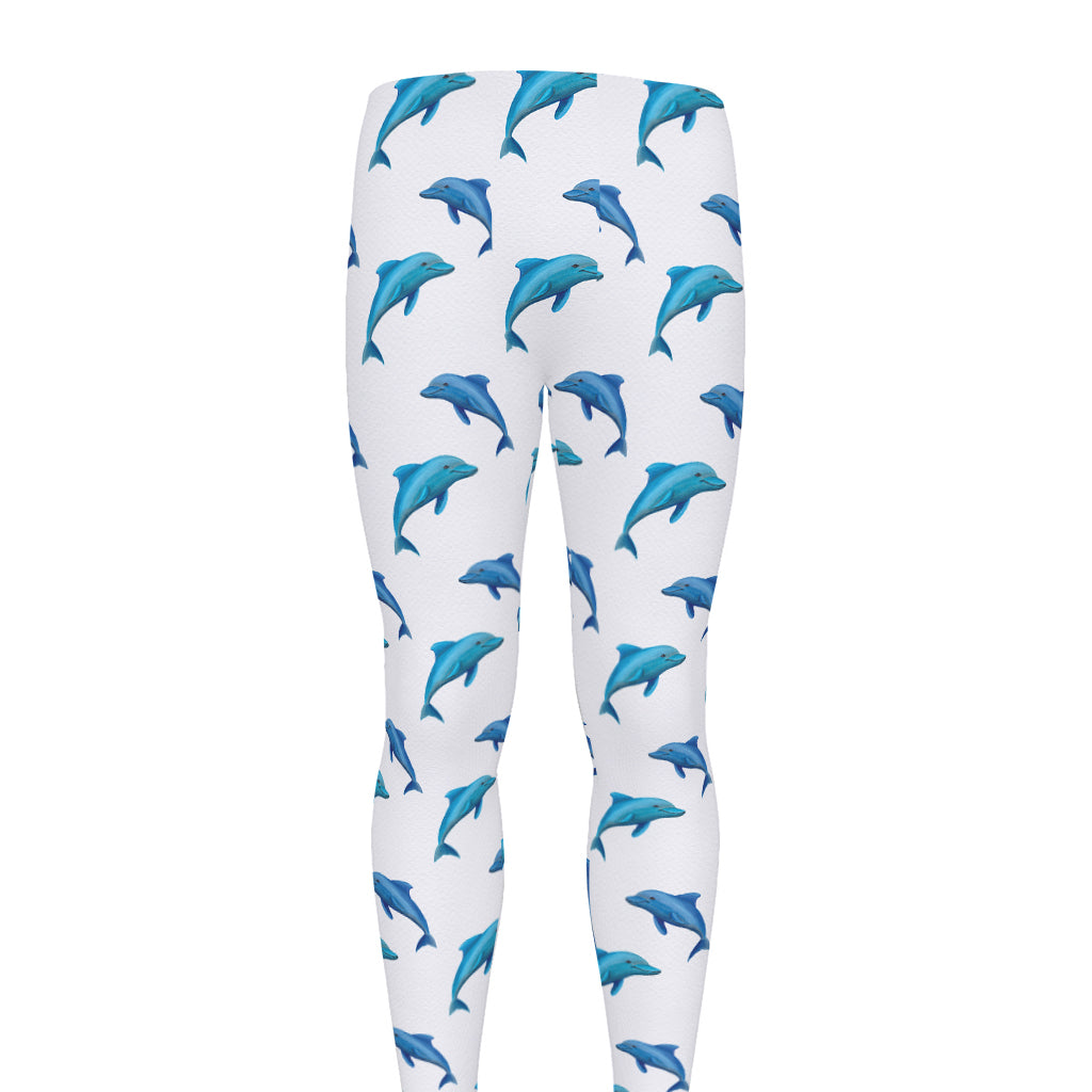 Watercolor Dolphin Pattern Print Men's leggings