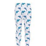 Watercolor Dolphin Pattern Print Men's leggings