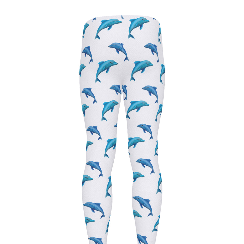 Watercolor Dolphin Pattern Print Men's leggings