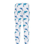 Watercolor Dolphin Pattern Print Men's leggings