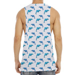Watercolor Dolphin Pattern Print Men's Muscle Tank Top
