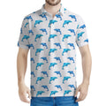 Watercolor Dolphin Pattern Print Men's Polo Shirt