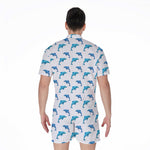 Watercolor Dolphin Pattern Print Men's Rompers