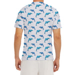 Watercolor Dolphin Pattern Print Men's Short Sleeve Rash Guard