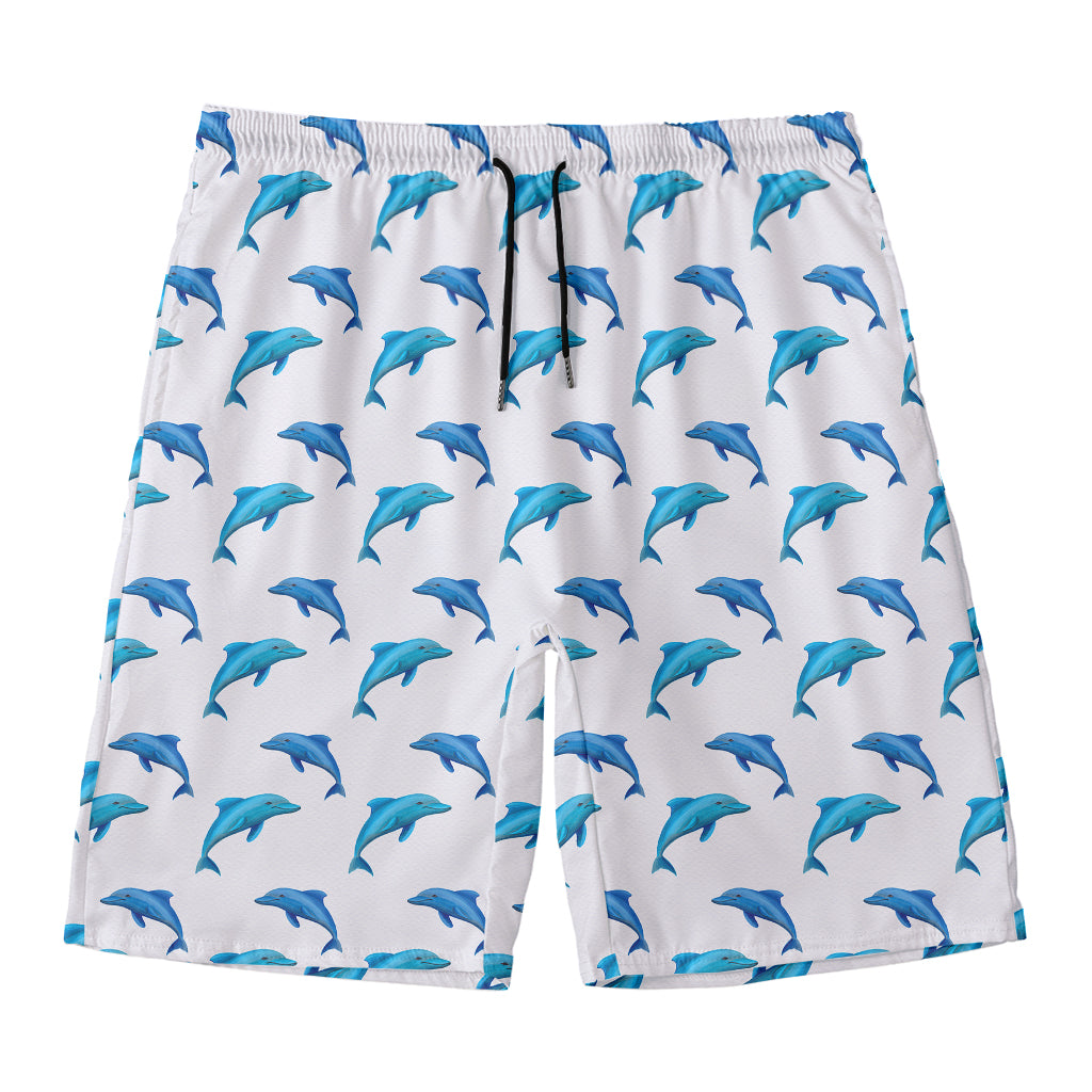 Watercolor Dolphin Pattern Print Men's Swim Trunks