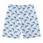 Watercolor Dolphin Pattern Print Men's Swim Trunks