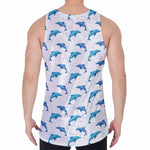 Watercolor Dolphin Pattern Print Men's Velvet Tank Top