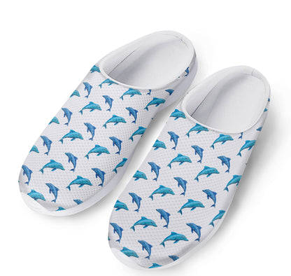 Watercolor Dolphin Pattern Print Mesh Casual Shoes