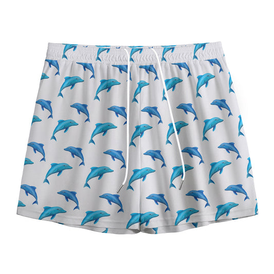 Watercolor Dolphin Pattern Print Mesh Shorts