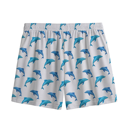 Watercolor Dolphin Pattern Print Mesh Shorts