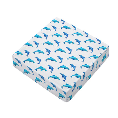 Watercolor Dolphin Pattern Print Outdoor Seat Cushion Cover