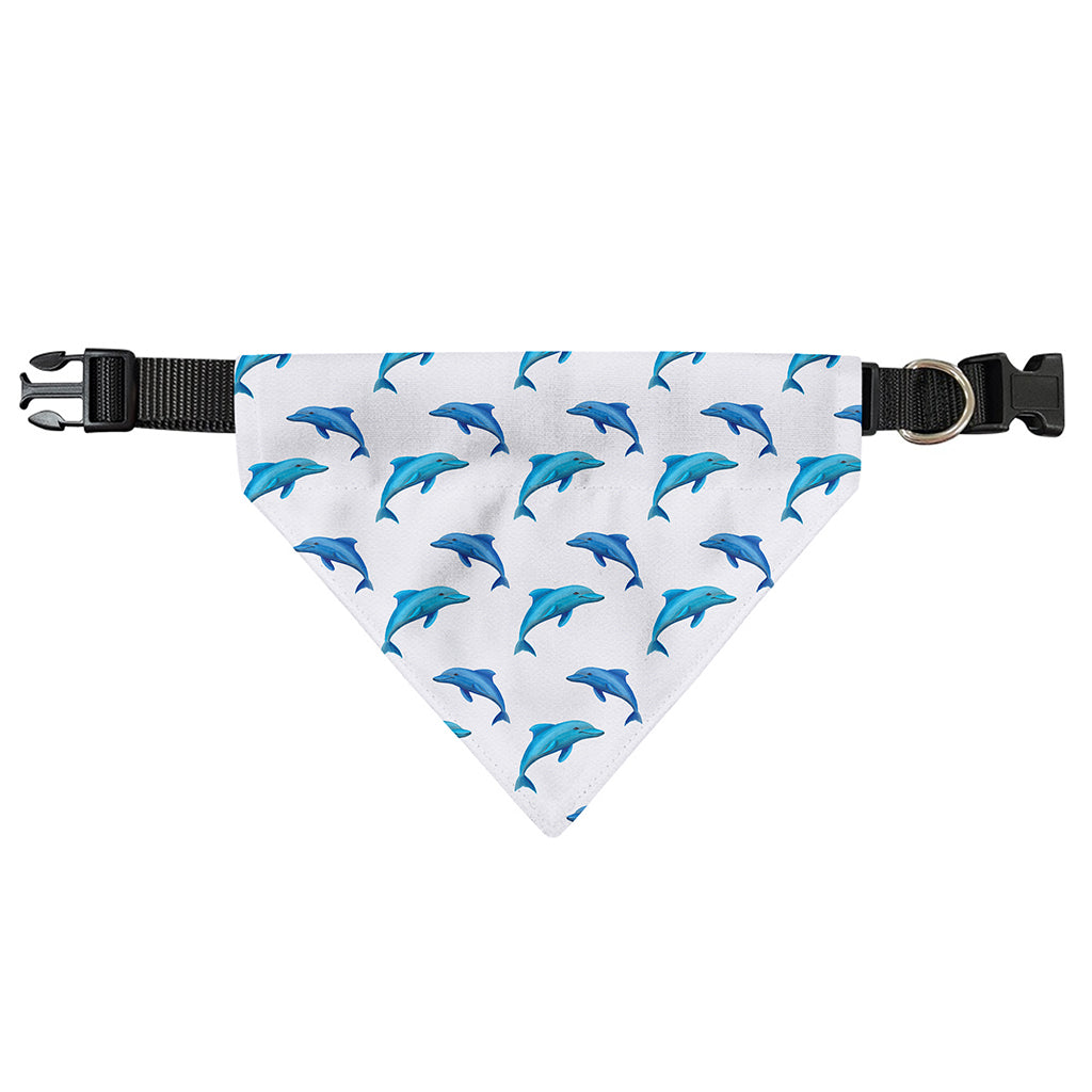 Watercolor Dolphin Pattern Print Over The Collar Dog Bandana