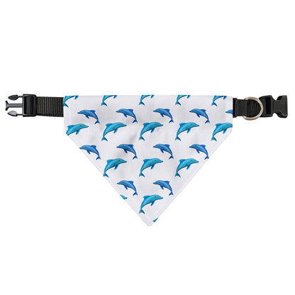 Watercolor Dolphin Pattern Print Over The Collar Dog Bandana