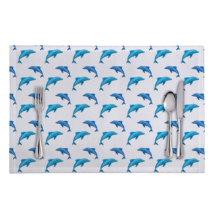 Watercolor Dolphin Pattern Print Placemat