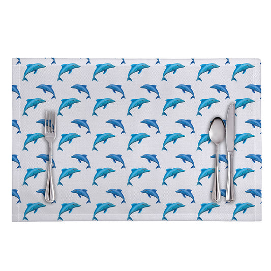 Watercolor Dolphin Pattern Print Placemat